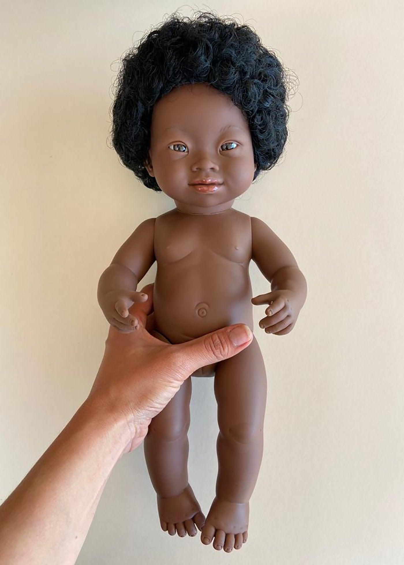 Down Syndrome Baby Doll, Black Girl, 15in - Why and Whale