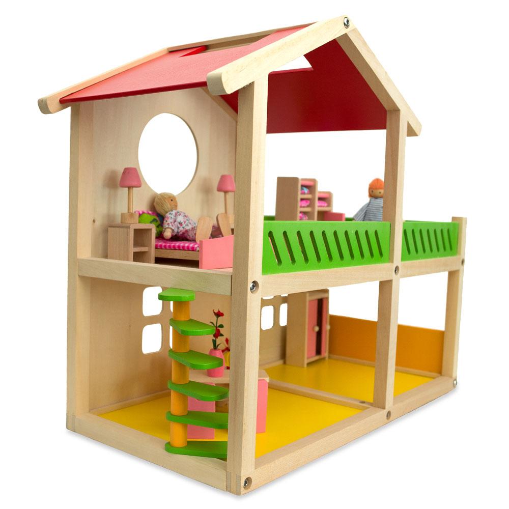 Wooden Dollhouse 18.5 Inches