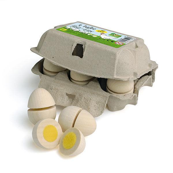 Eggs to Cut Wooden Play Food - Why and Whale