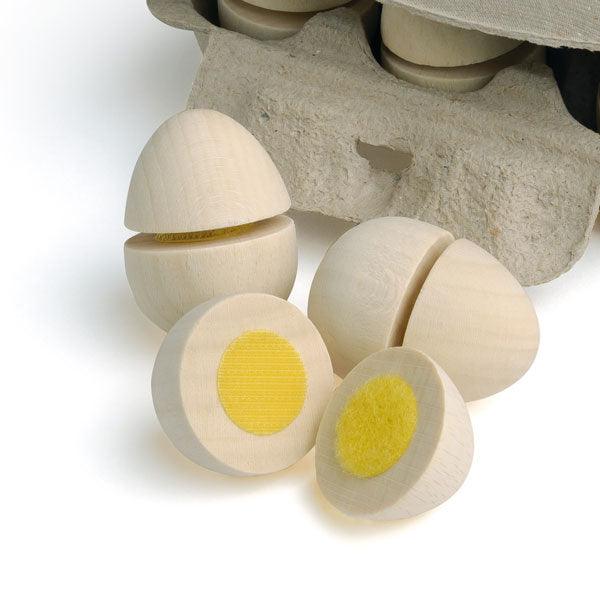 Eggs to Cut Wooden Play Food - Why and Whale