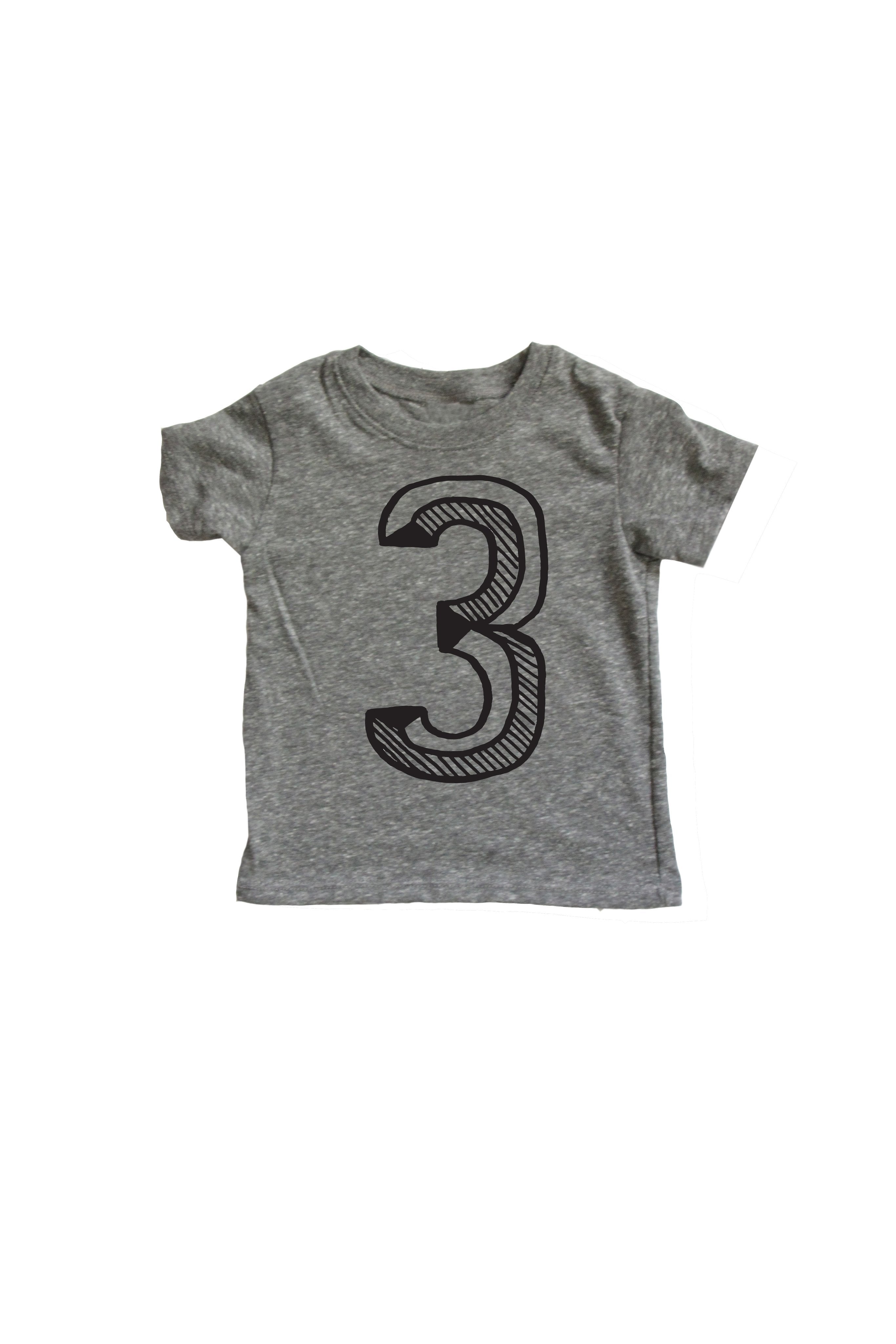 Gray Number 1-10 Tee