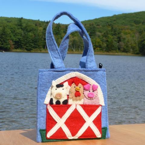 Felt Barnyard Puppet Bag - Why and Whale