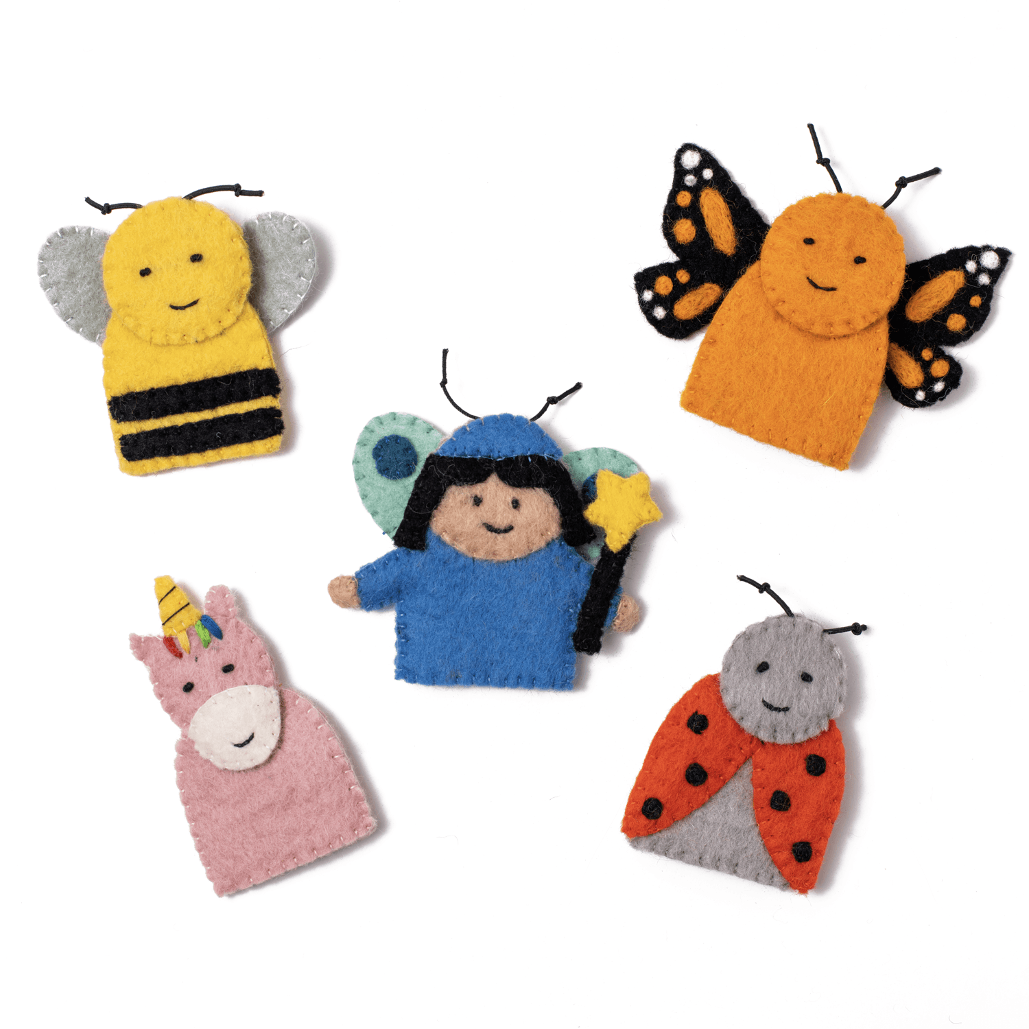Felt Fairy Garden Finger Puppets - Set of Five - Why and Whale