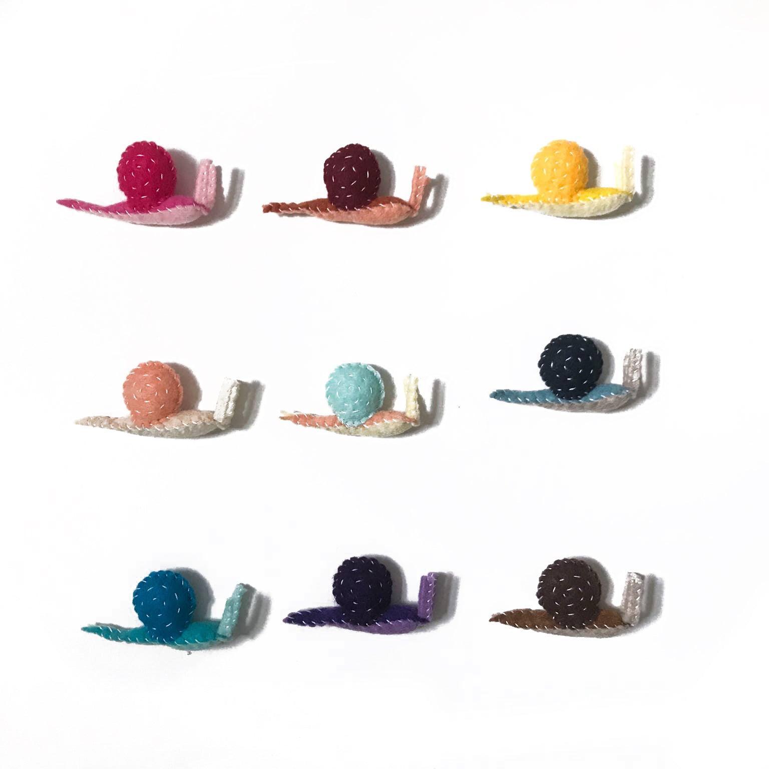Felt Garden Snail, assorted - Why and Whale