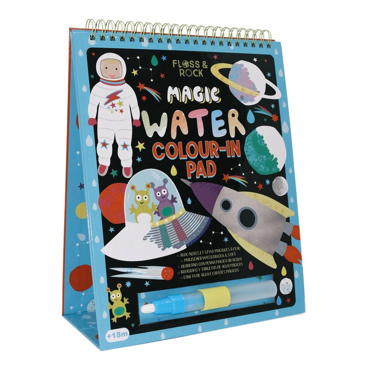 Floss & Rock Magic Color Changing Watercard Easel and Pen - Space - Why and Whale