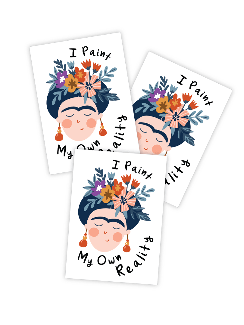 Frida - I Paint My Own Reality Tattoo - Set of 3 - Why and Whale