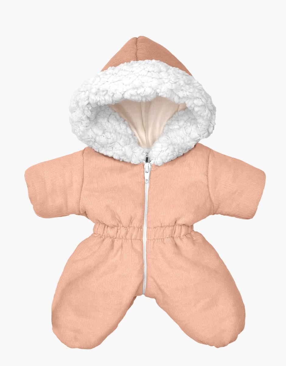 Gigi Jumpsuit, Salmon Corduroy for 13in Doll - Minikane - Why and Whale