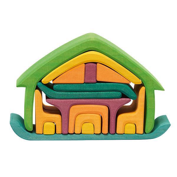 Gluckskafer - All-In-One Stacking House, Green - Why and Whale