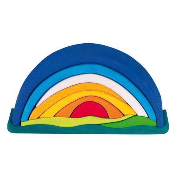 Gluckskafer - Sunrise Stacking Puzzle, Blue - Why and Whale