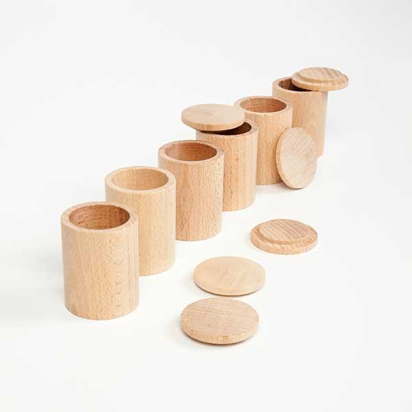 Grapat - Natural Wooden Sorting Cups with Lids - Why and Whale