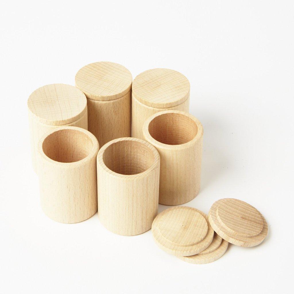 Grapat - Natural Wooden Sorting Cups with Lids - Why and Whale