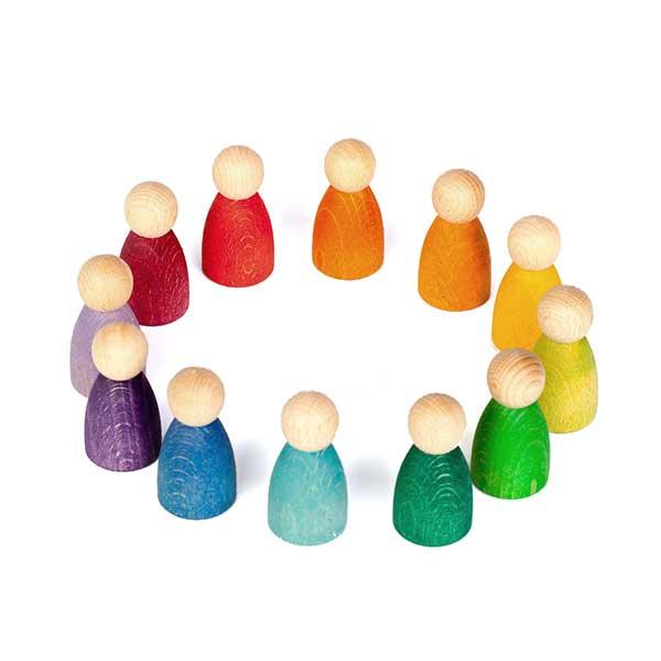 Grapat - Nins Wooden Peg People, Set of 12 - Why and Whale