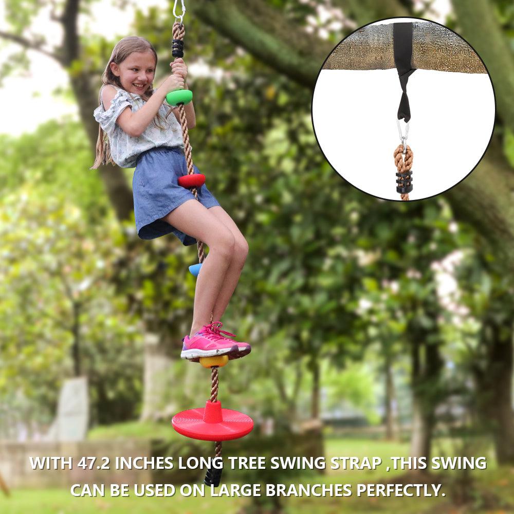 Climbing Rope Tree Swing with Platform Disc Swing Seat, Heavy Duty