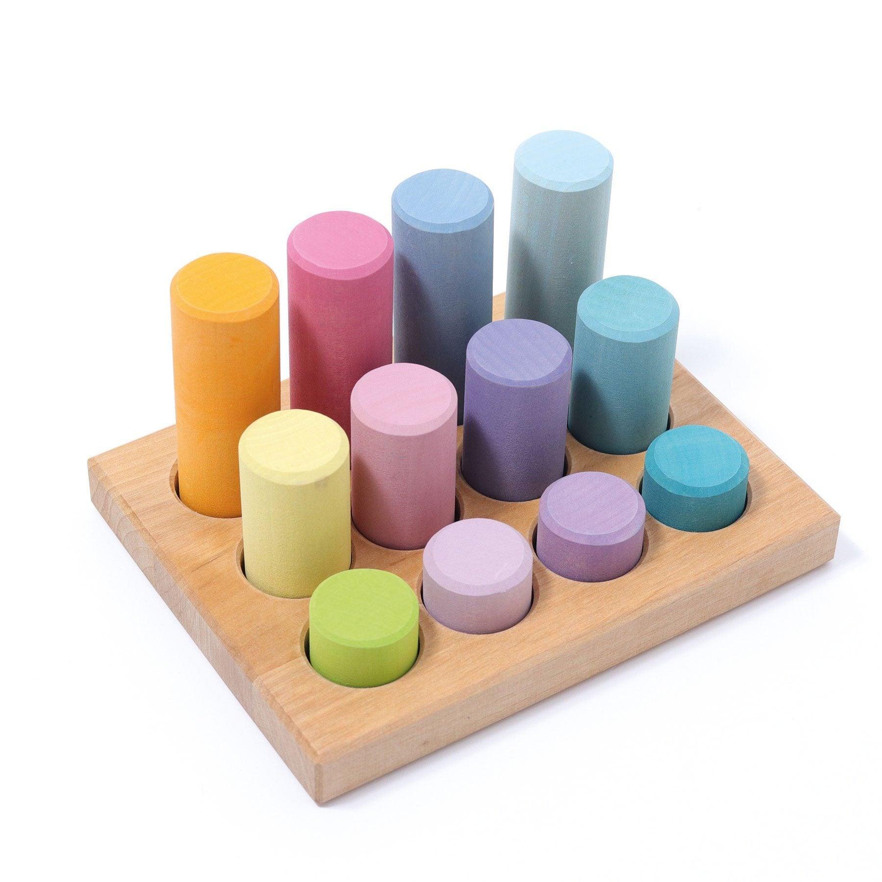 Grimm's Small Pastel Roller Stacking Game - Why and Whale