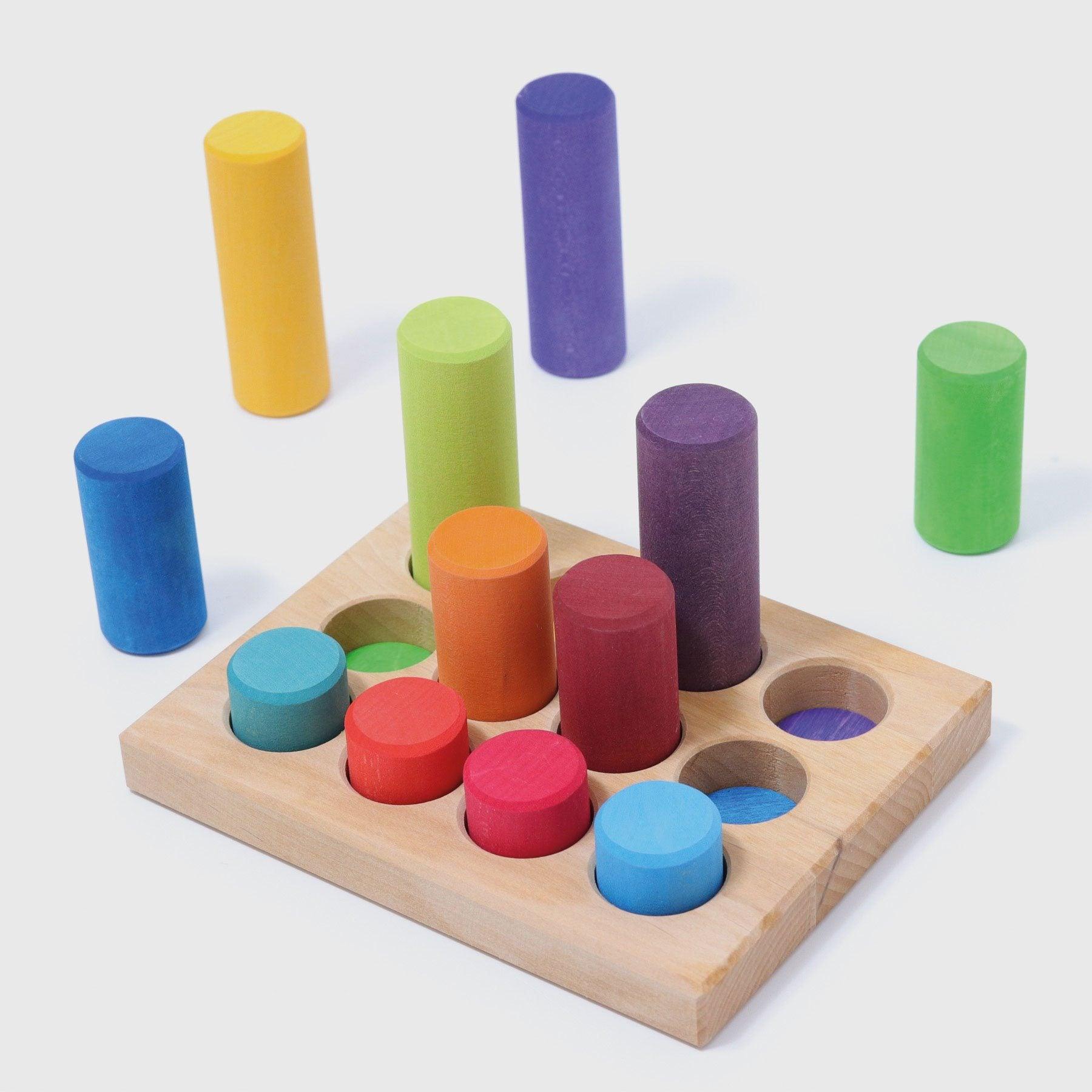 Grimm's Small Rainbow Rollers Stacking Game - Why and Whale