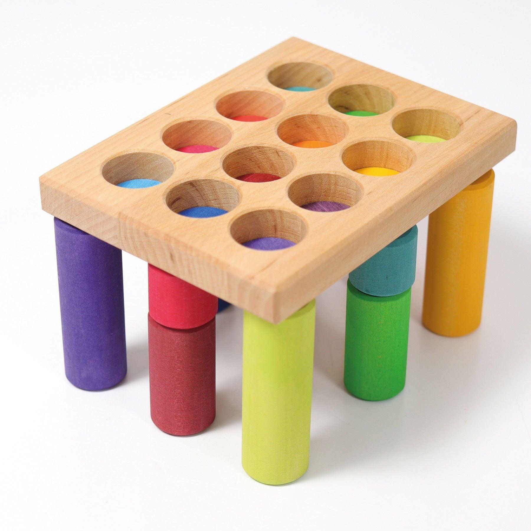 Grimm's Small Rainbow Rollers Stacking Game - Why and Whale