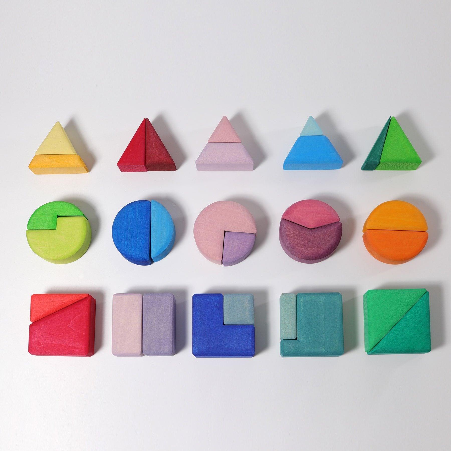 Grimm's Triangle, Square, Circle Building Set - Why and Whale
