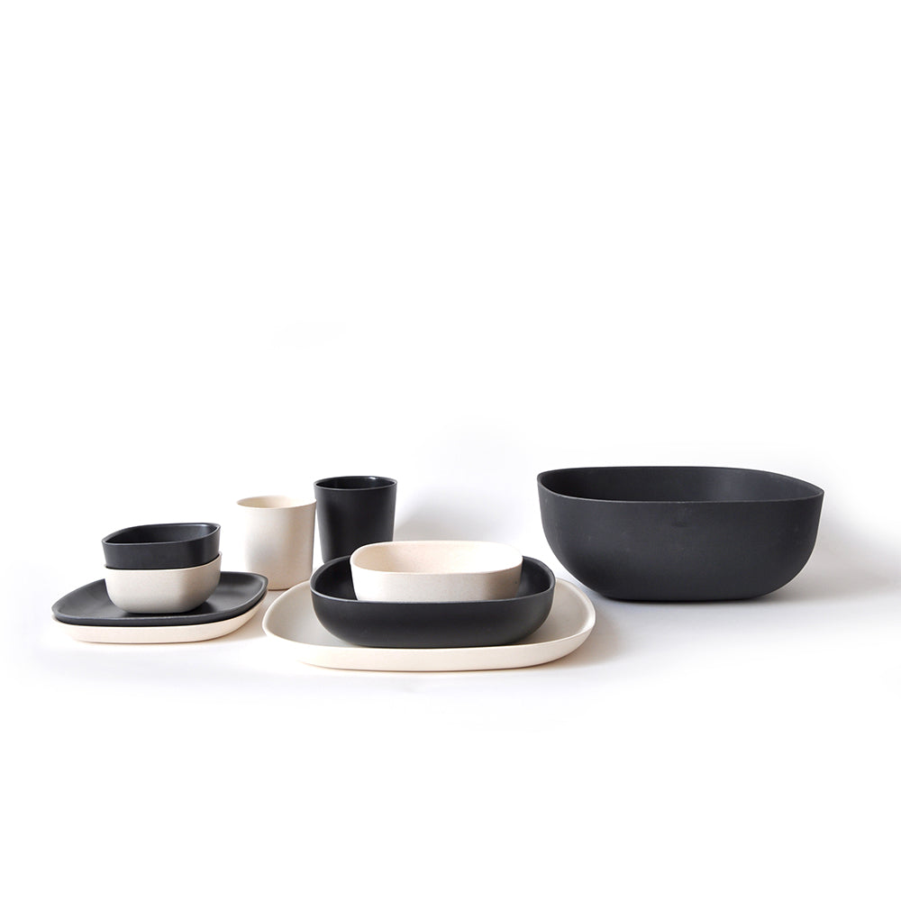 Bamboo Side Plate - 4 Piece Set - Off White