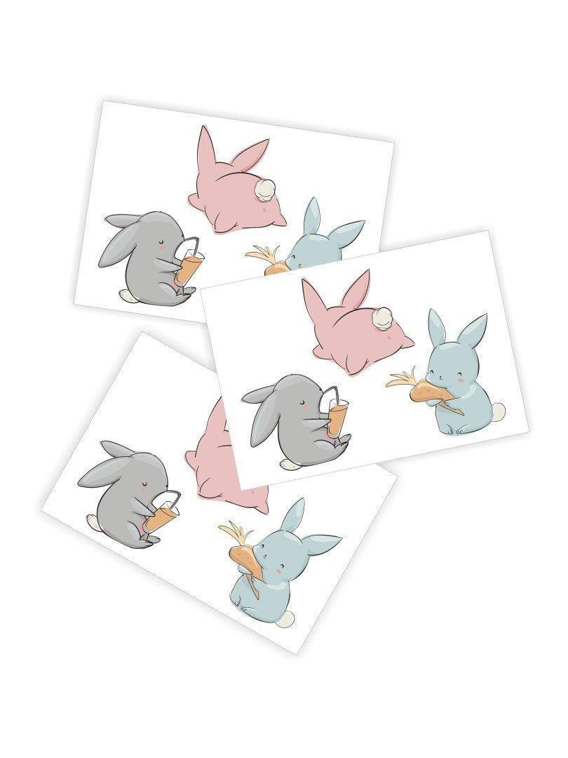 Hares Tattoos - Set of 3 - Why and Whale