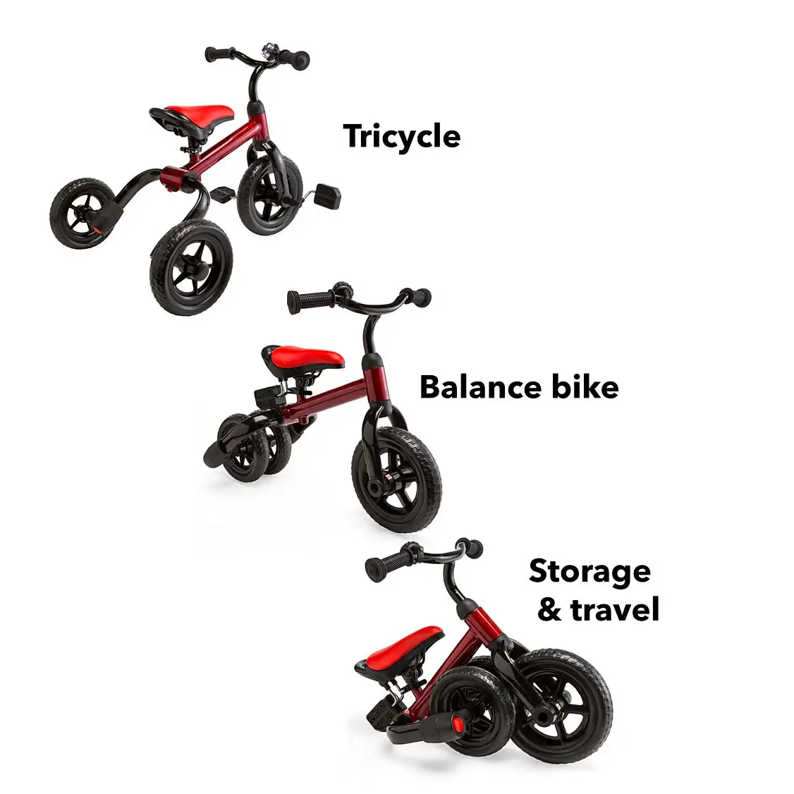 2-in-1 Folding Tricycle & Balance Bike