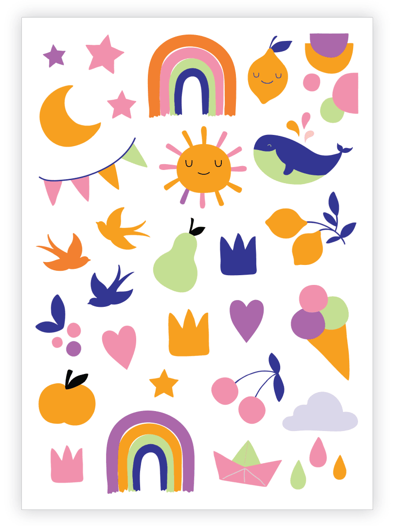 Hello Baby Temporary Tattoo Sheet - Why and Whale