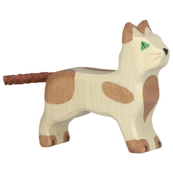 Holztiger - Wooden Animal - Cat, standing, small - Why and Whale