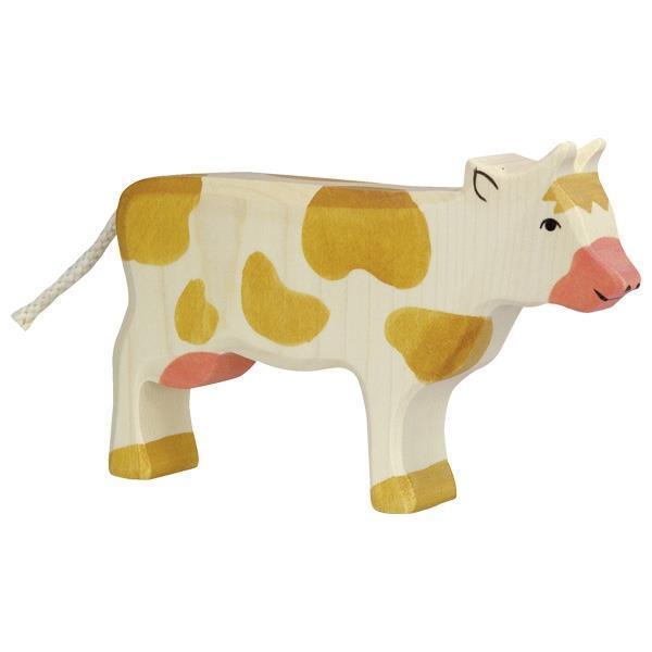 Holztiger - Wooden Animal - Cow, standing, brown - Why and Whale