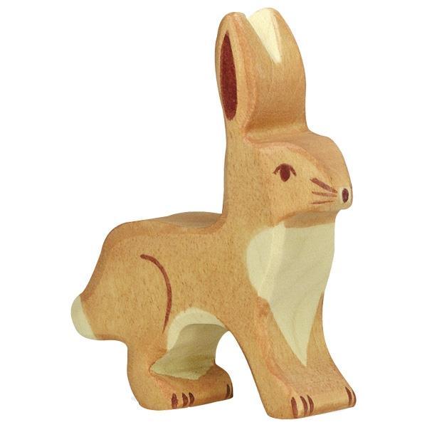 Holztiger - Wooden Animal - Hare, upright ears - Why and Whale
