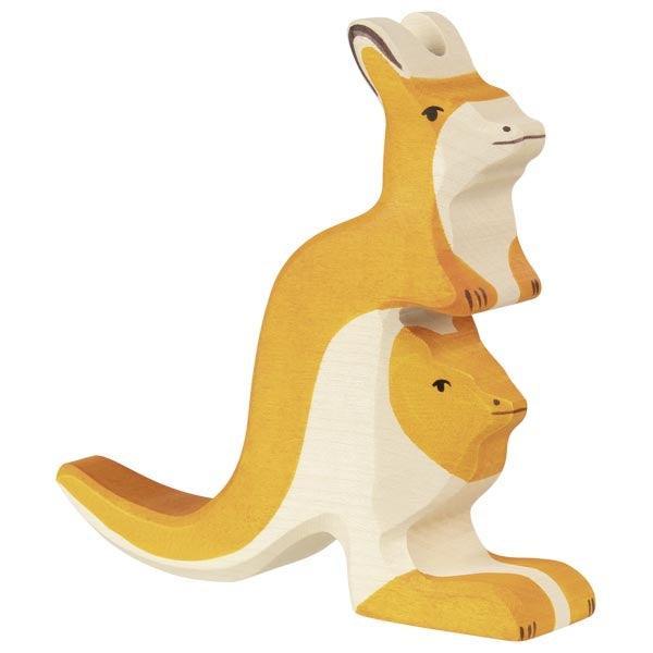Holztiger - Wooden Animal - Kangaroo with young - Why and Whale