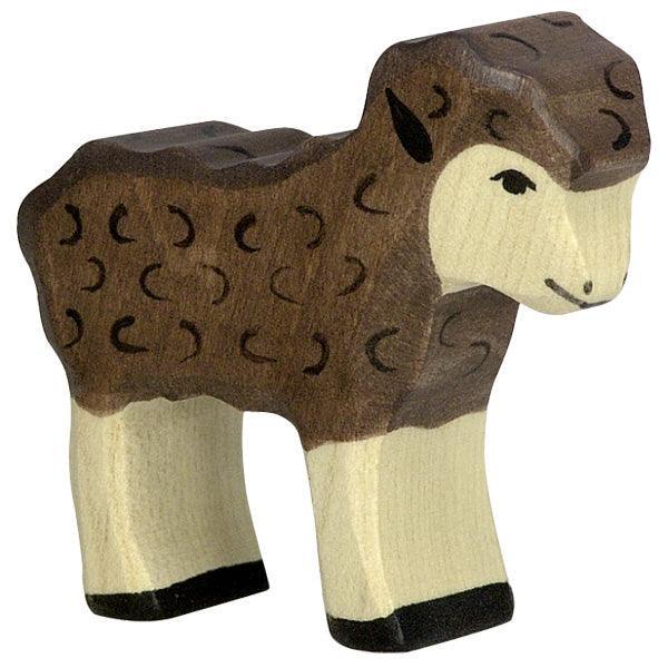 Holztiger - Wooden Animal - Lamb, black - Why and Whale