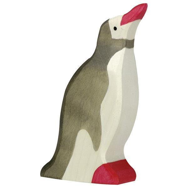 Holztiger - Wooden Animal - Penguin, head raised - Why and Whale