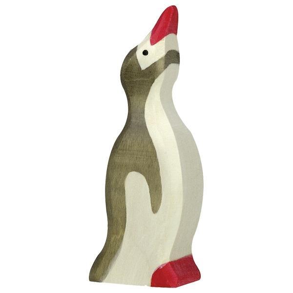 Holztiger - Wooden Animal - Penguin, small, head raised - Why and Whale