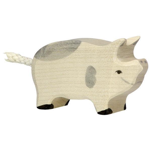 Holztiger - Wooden Animal - Piglet, dappled - Why and Whale