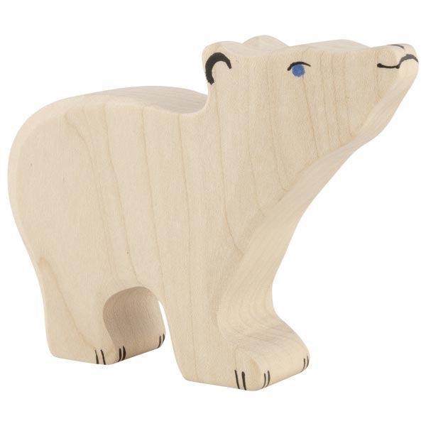 Holztiger - Wooden Animal - Polar bear, small, head raised - Why and Whale