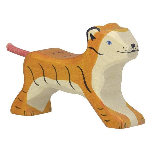 Holztiger - Wooden Animal - Tiger, small, running - Why and Whale
