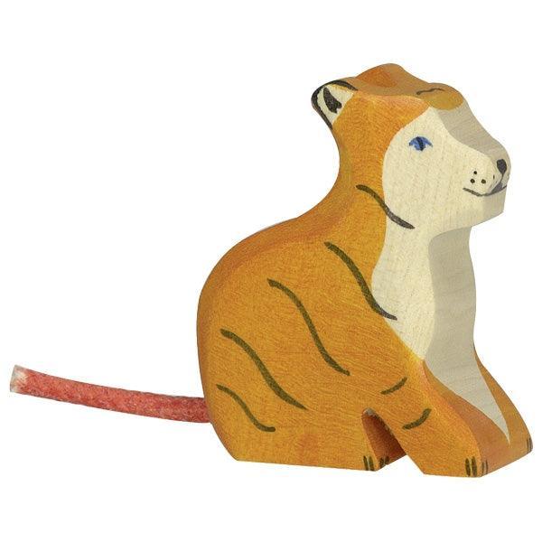 Holztiger - Wooden Animal - Tiger, small, sitting - Why and Whale