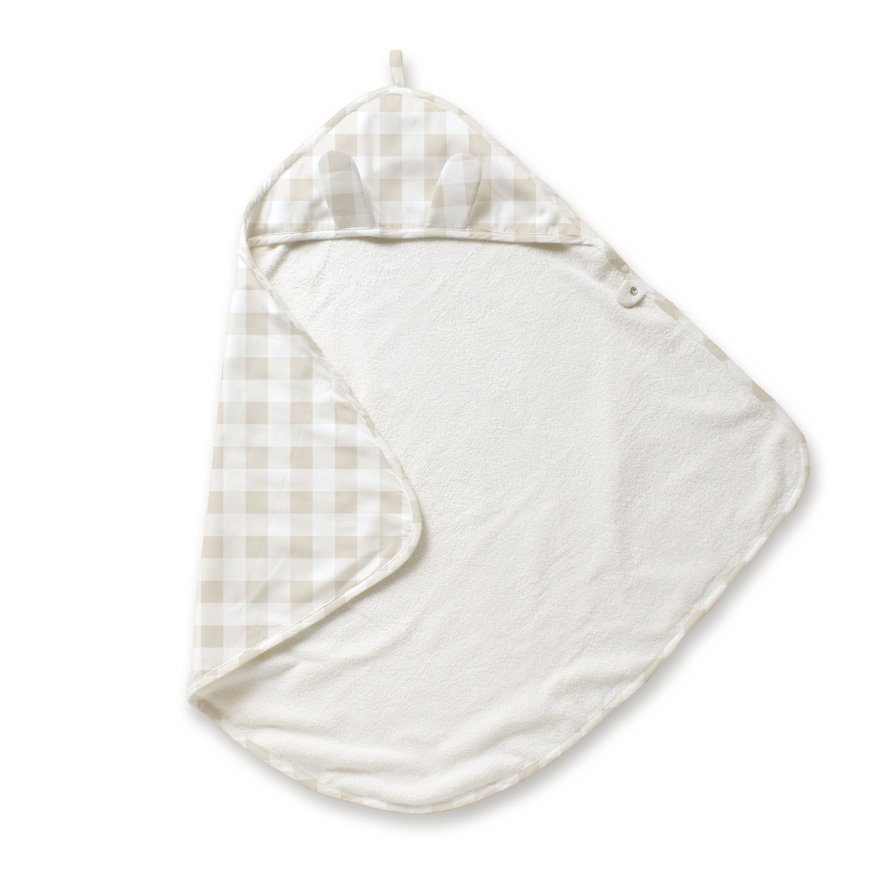 Organic Cotton Hooded Baby Towel & Poncho - Plaid
