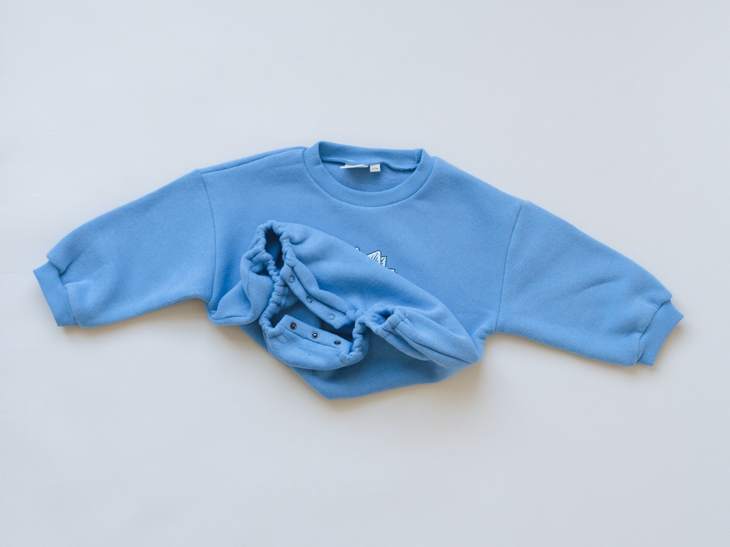 Blue Dino Sweatshirt Romper