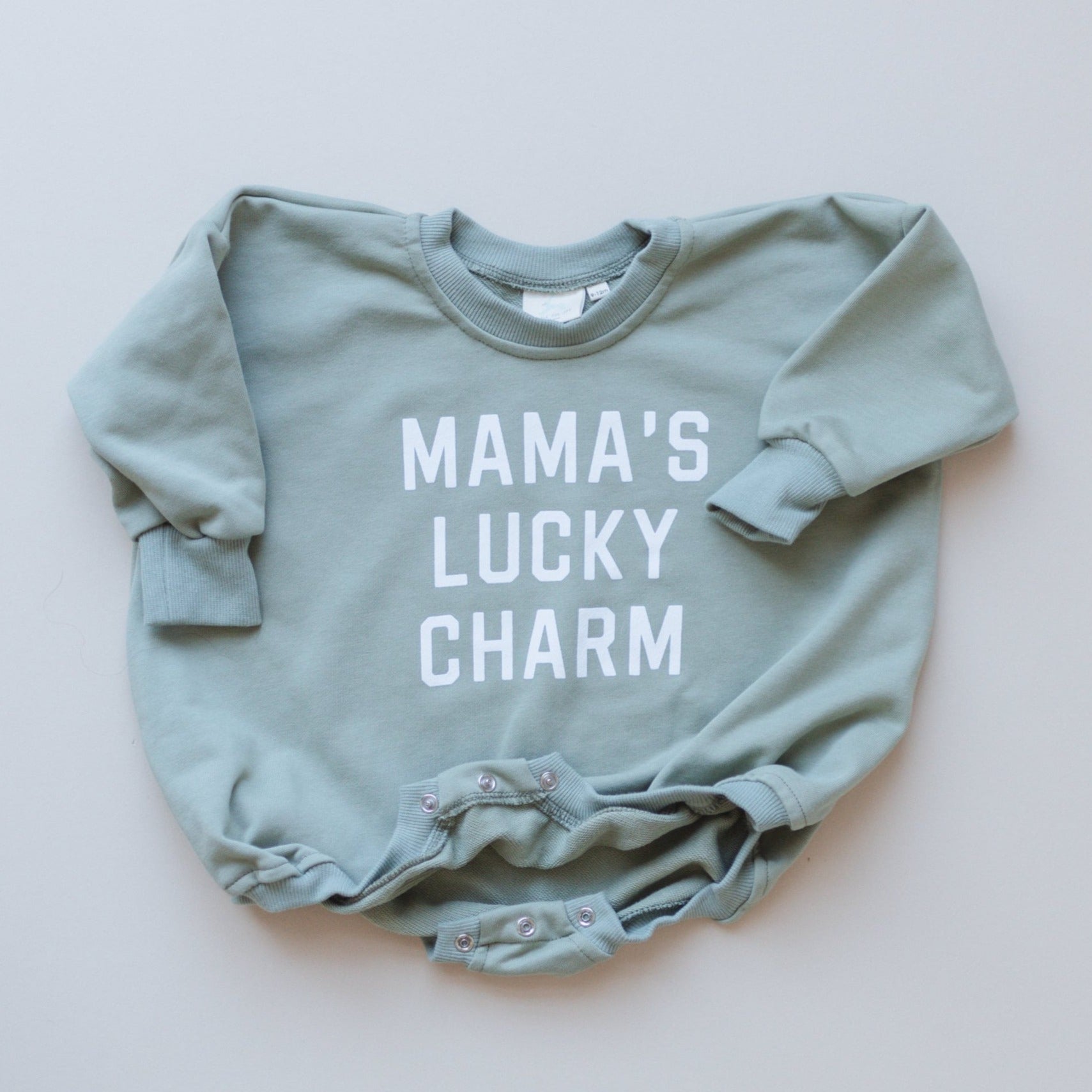 Mama'a Lucky Charm Oversized Sweatshirt Romper - St. Patrick's Day
