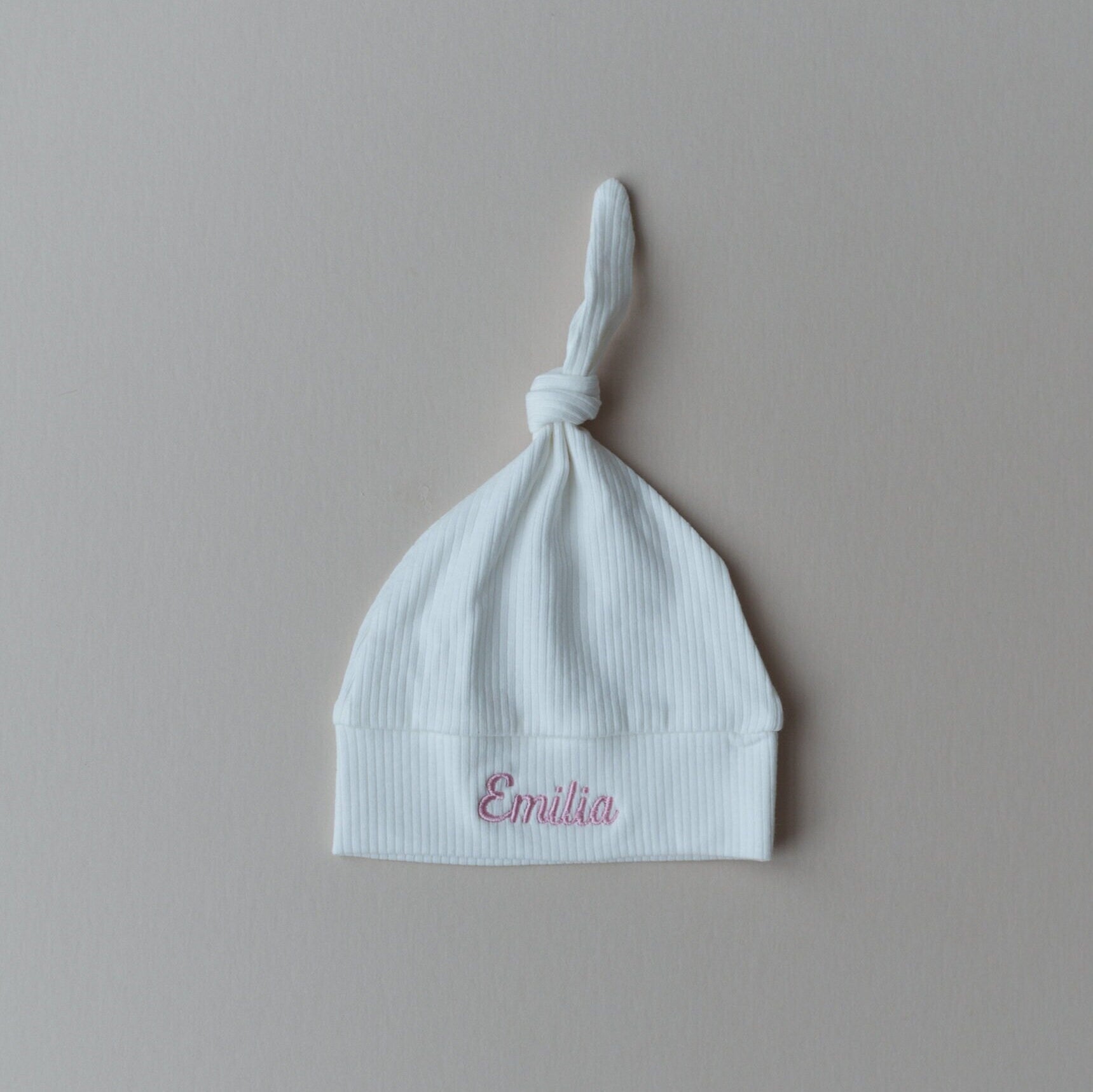 Custom Embroidered Ribbed Newborn Hat