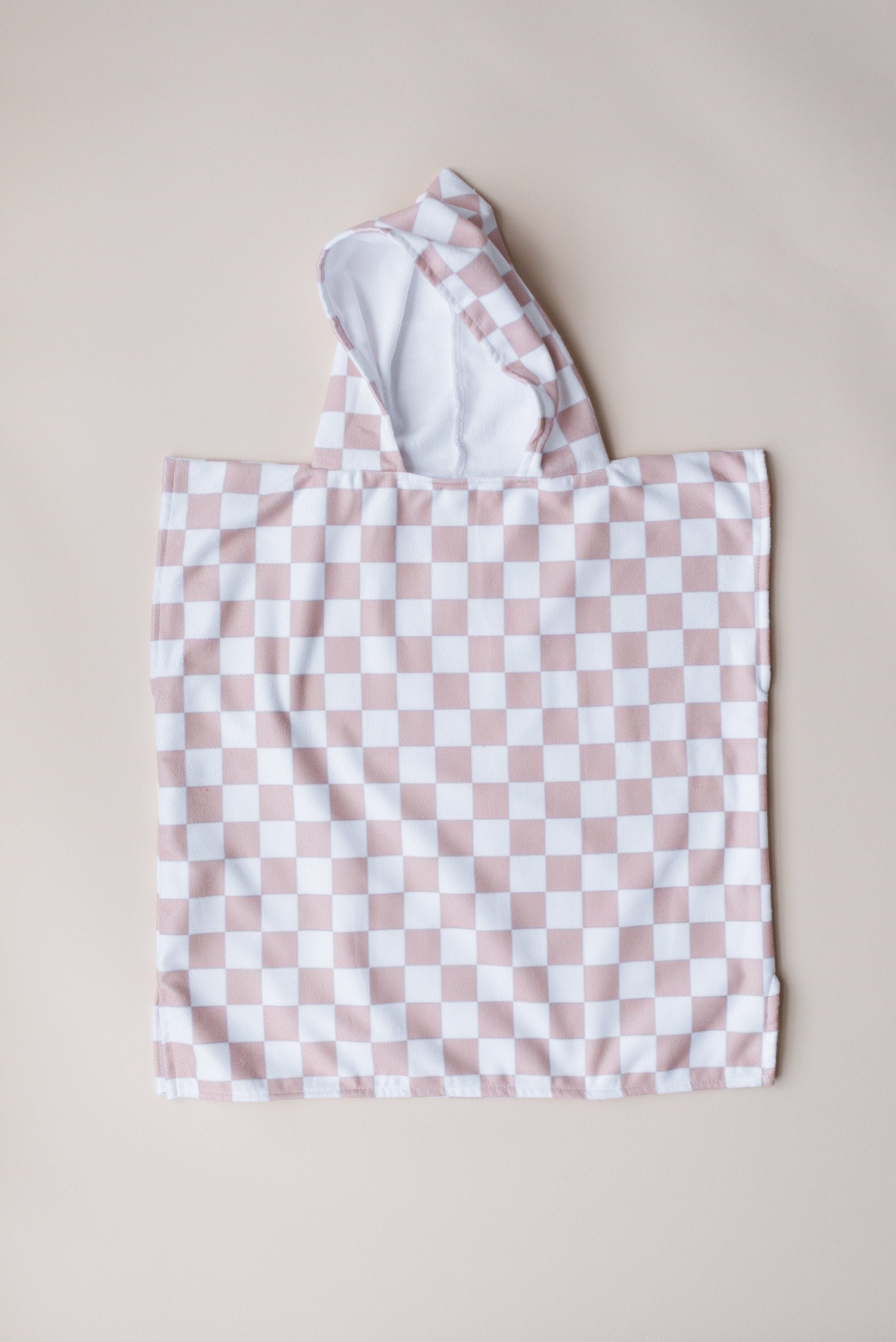 Checkered Beach Towel Poncho