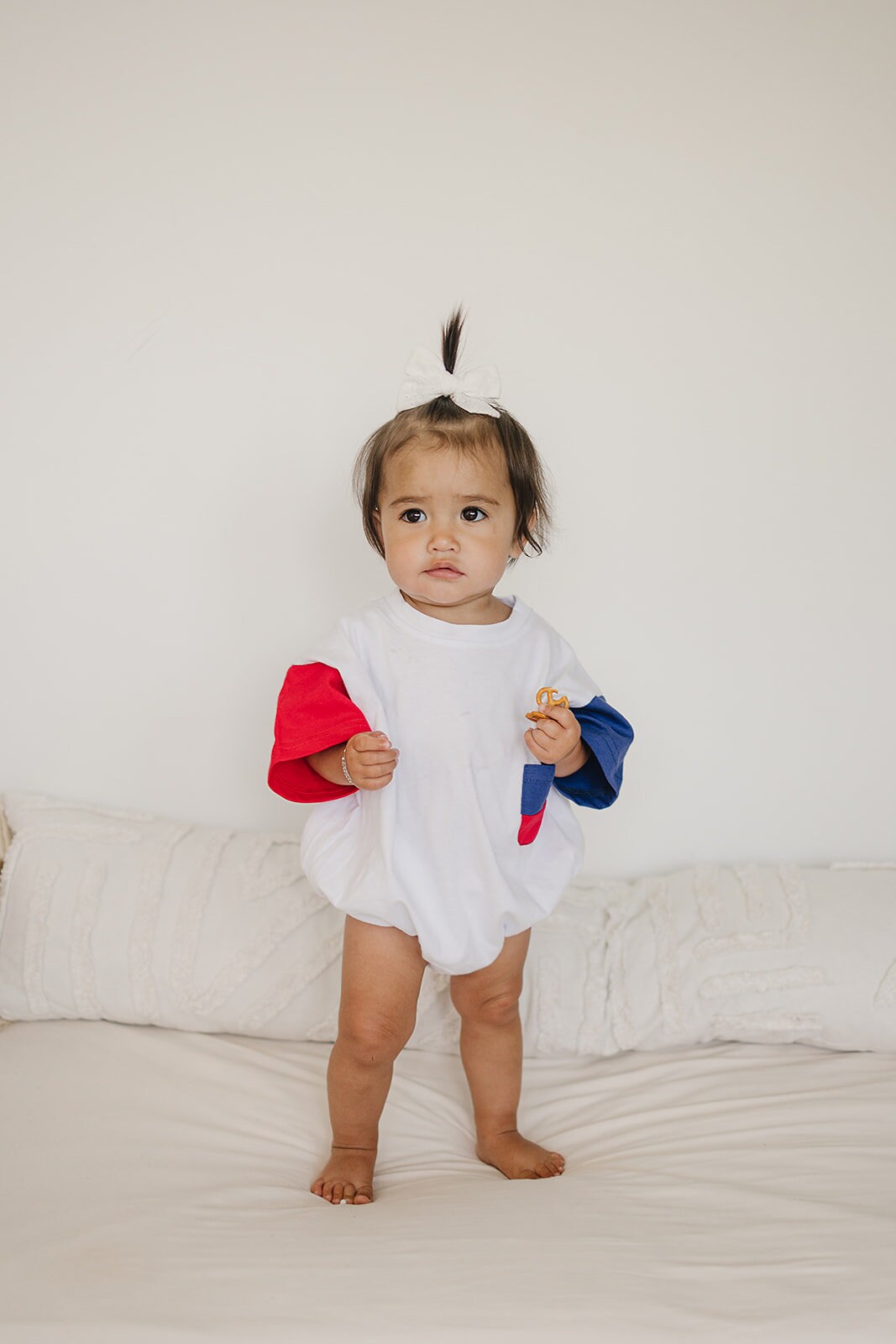 Red, White & Blue Colorblock T-Shirt Romper