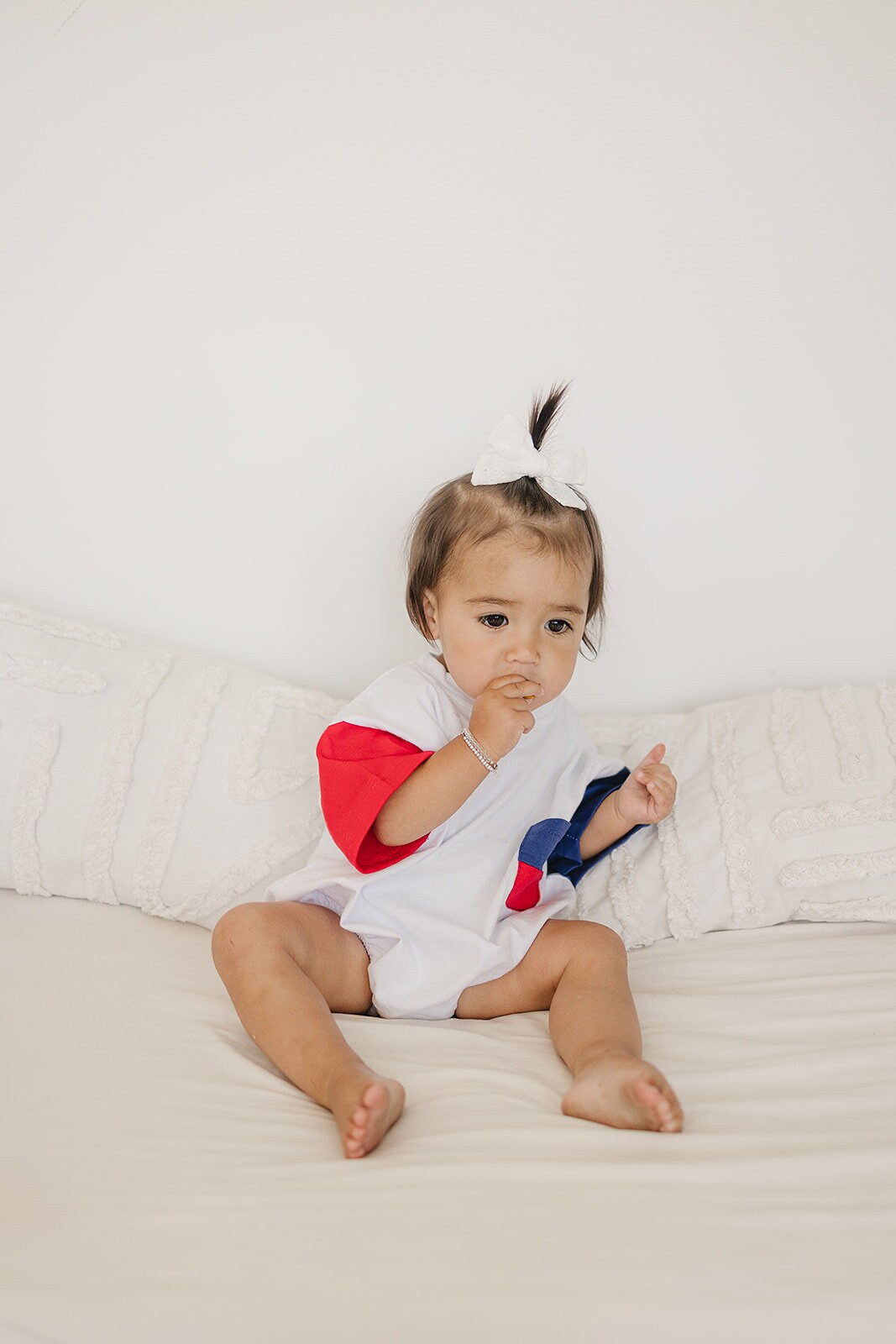 Red, White & Blue Colorblock T-Shirt Romper