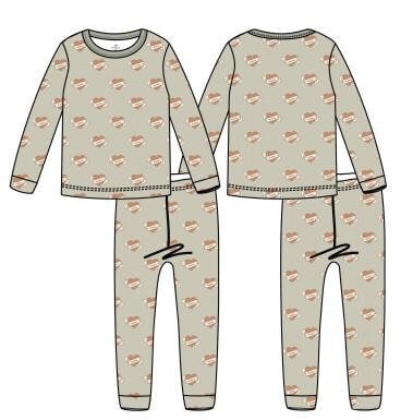 Mama Tattoo Hearts 2pc Bamboo Pajama Set
