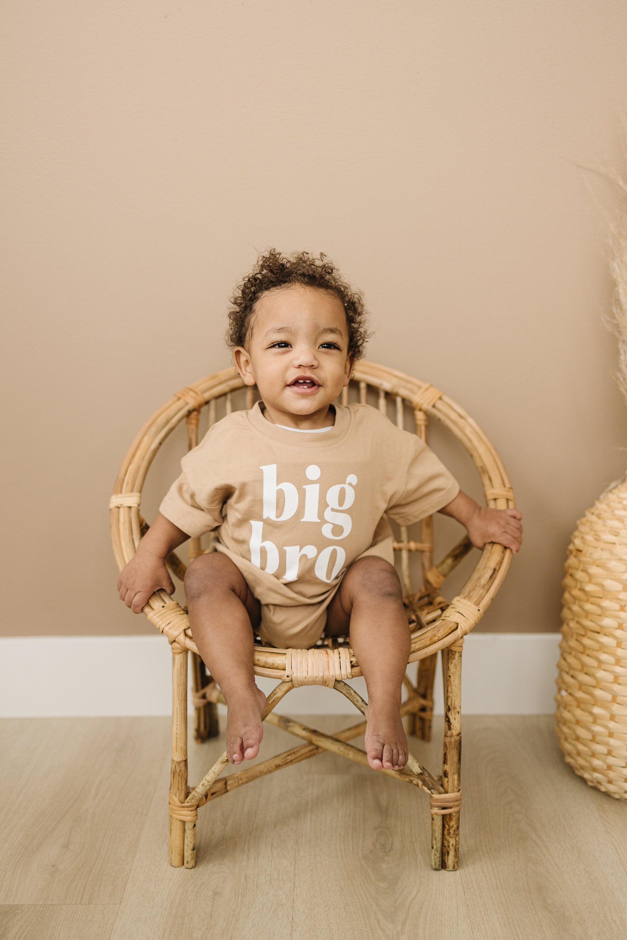Organic Cotton Big Bro Graphic Bubble Romper - T-Shirt Romper - Baby Boy Clothes - Big Brother - Announcement Shirt - Reveal