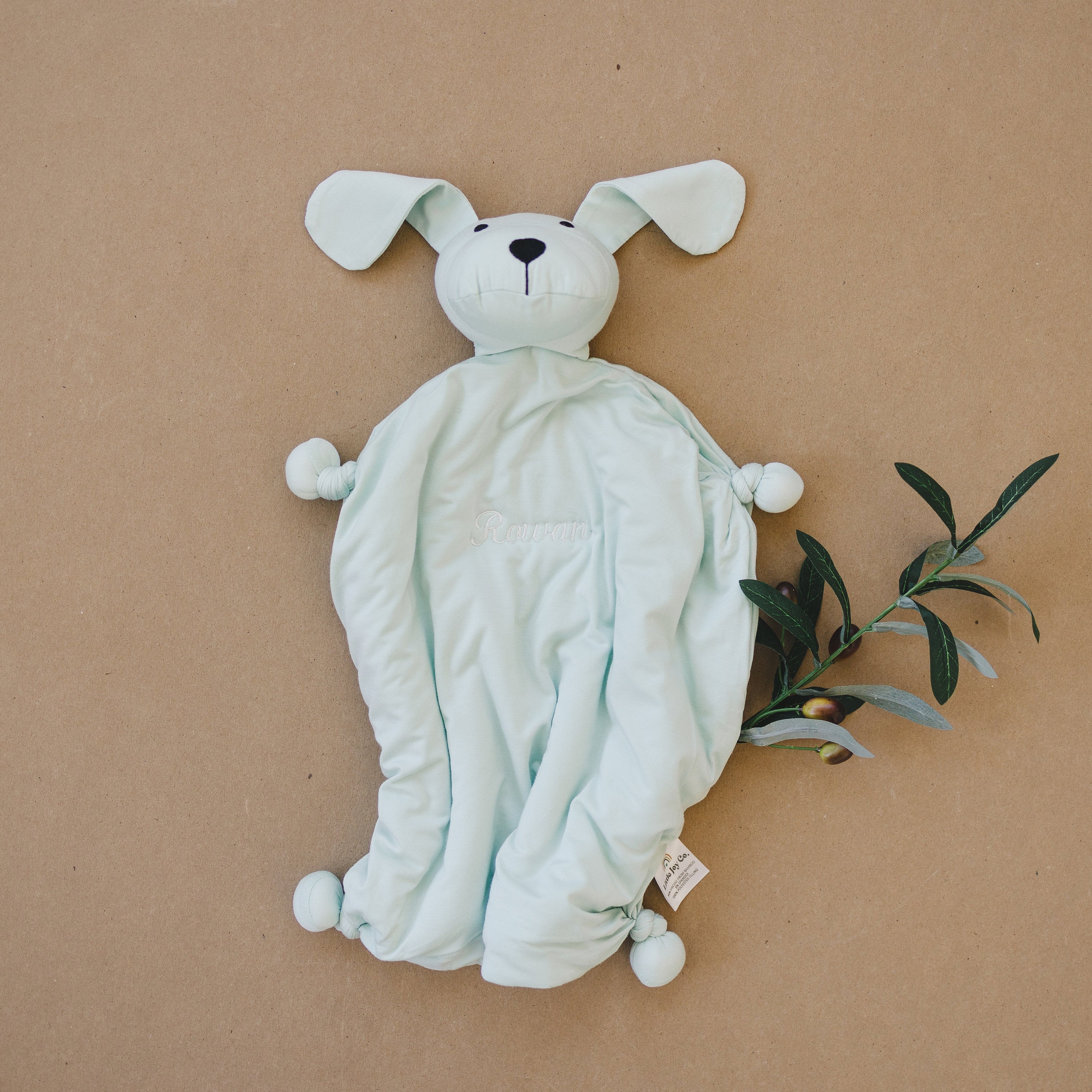 Custom Embroidered Bamboo Puppy Lovey