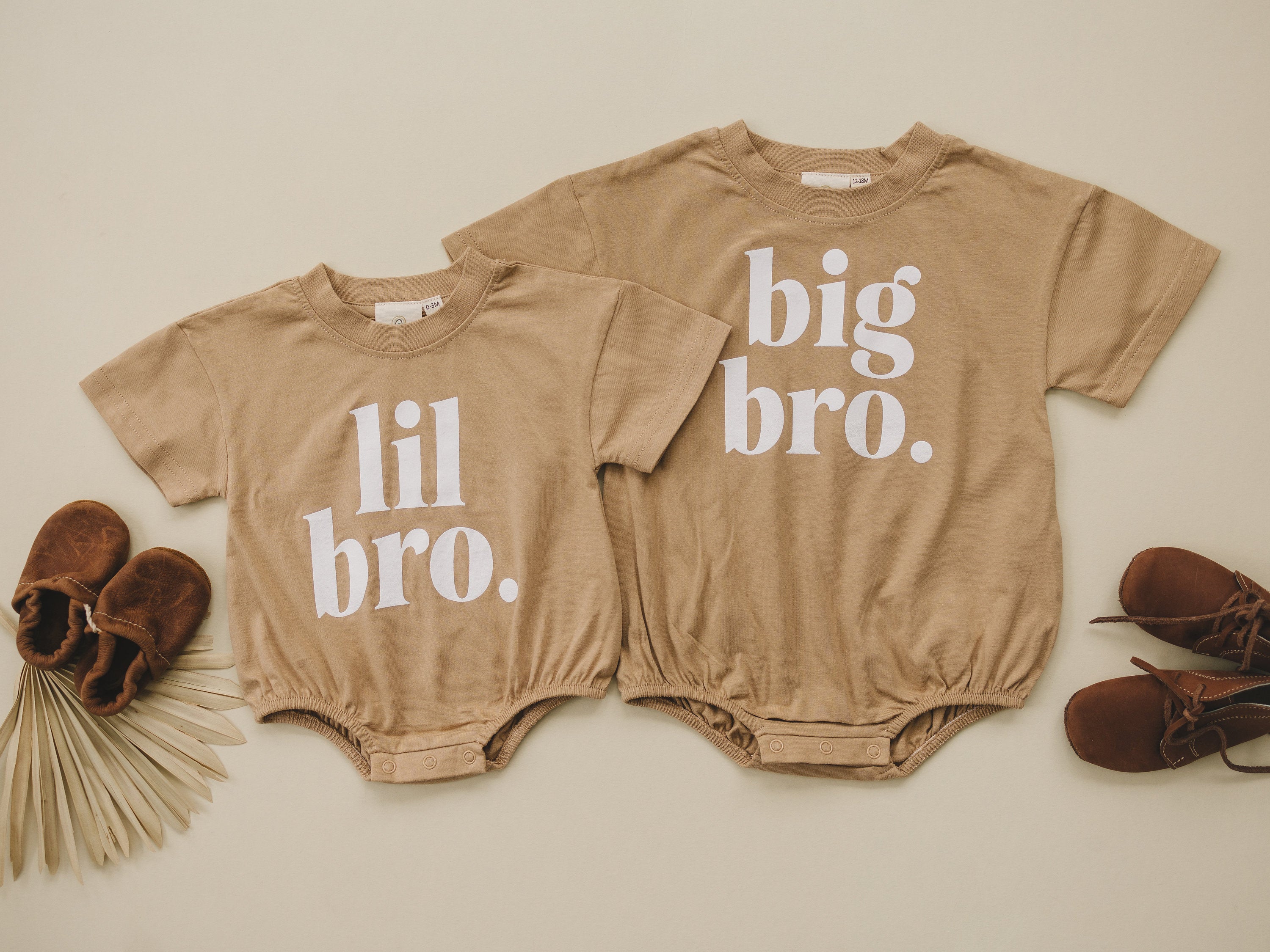 Organic Cotton Big Bro Graphic Bubble Romper - T-Shirt Romper - Baby Boy Clothes - Big Brother - Announcement Shirt - Reveal