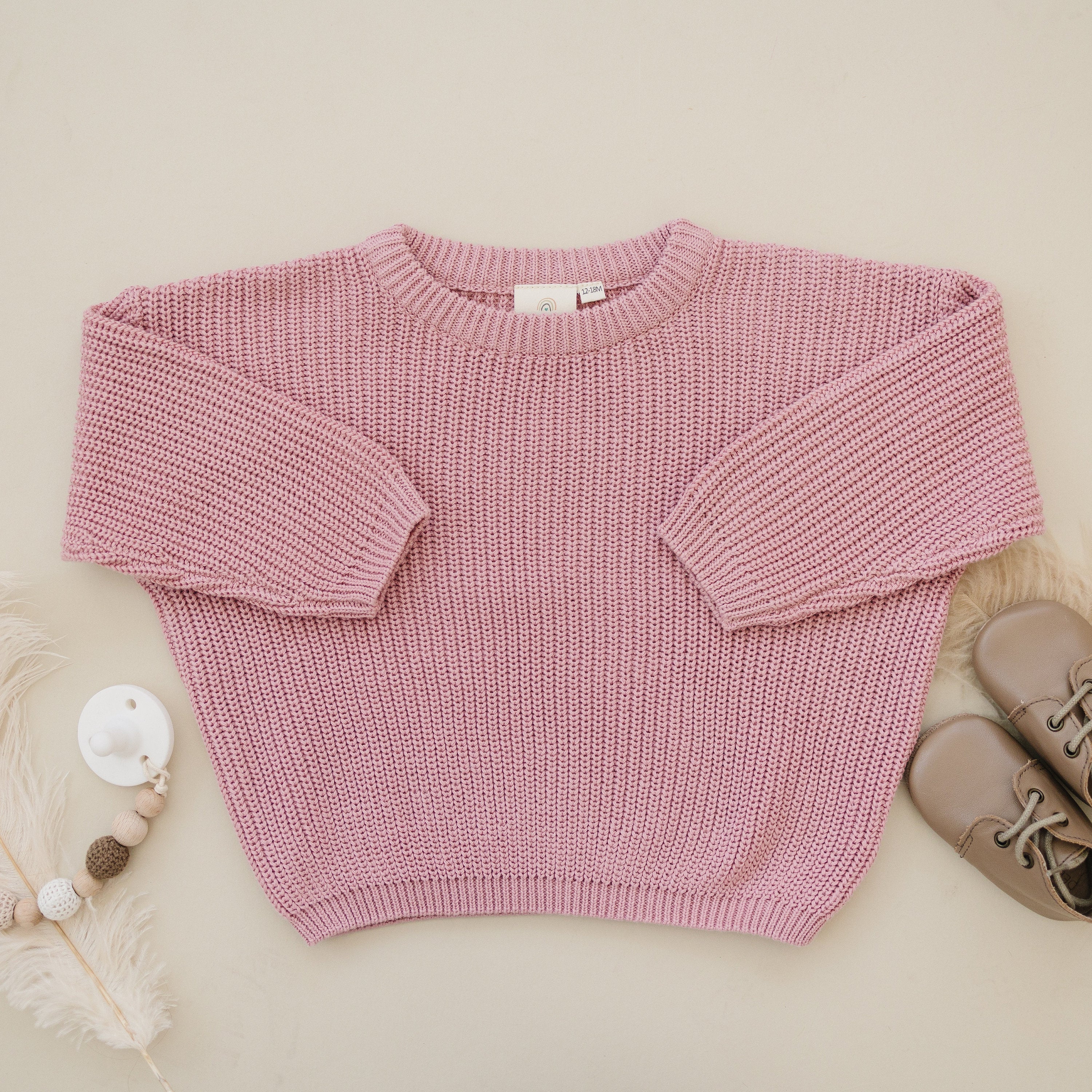 Pink Oversized Chunky Knit Sweater