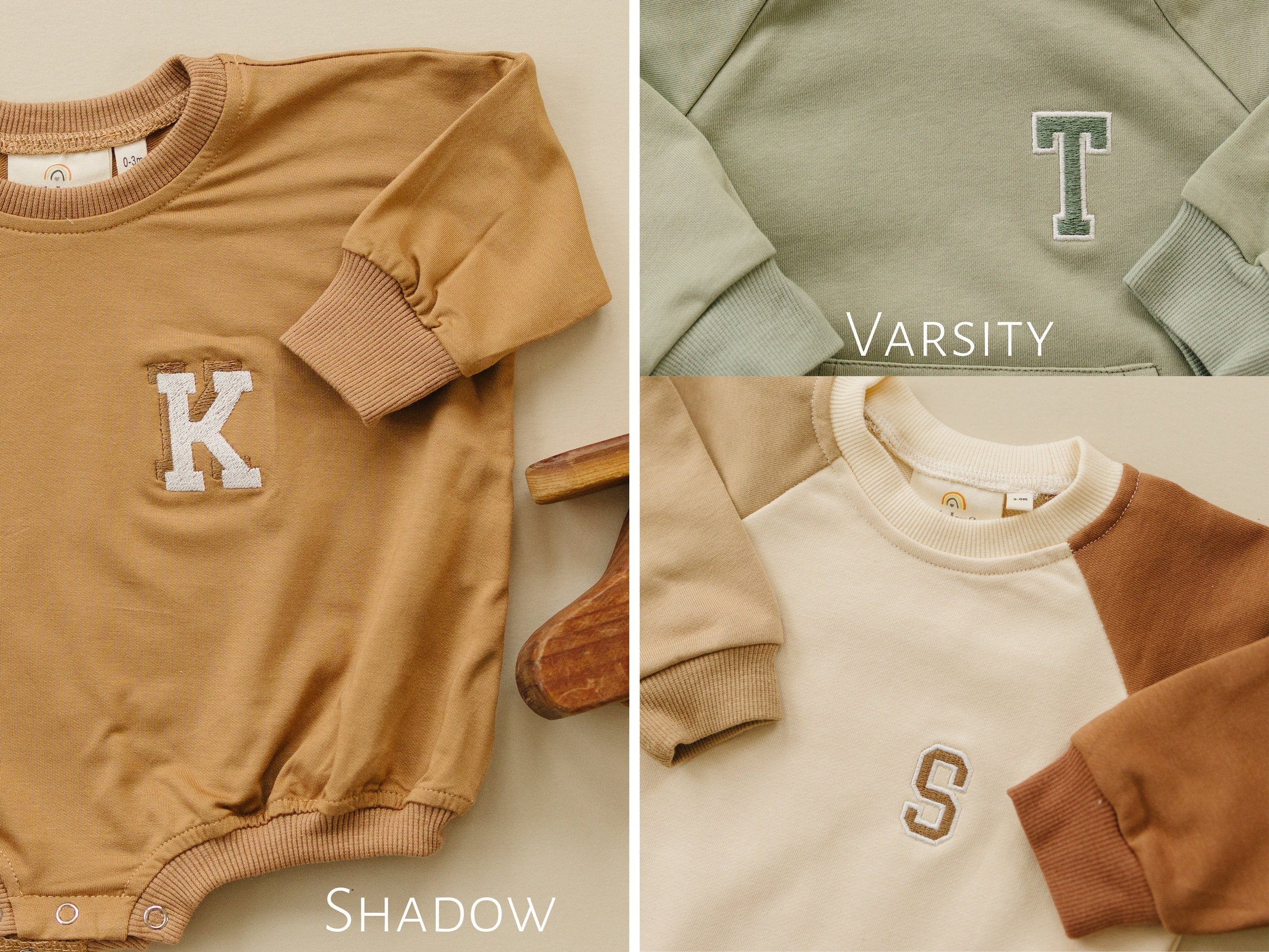Embroidered Crewneck Sweatshirt - Personalized Crew Neck Sweatshirt - Custom Name Sweatshirt - Varsity Letter Embroidery Name - Baby Toddler