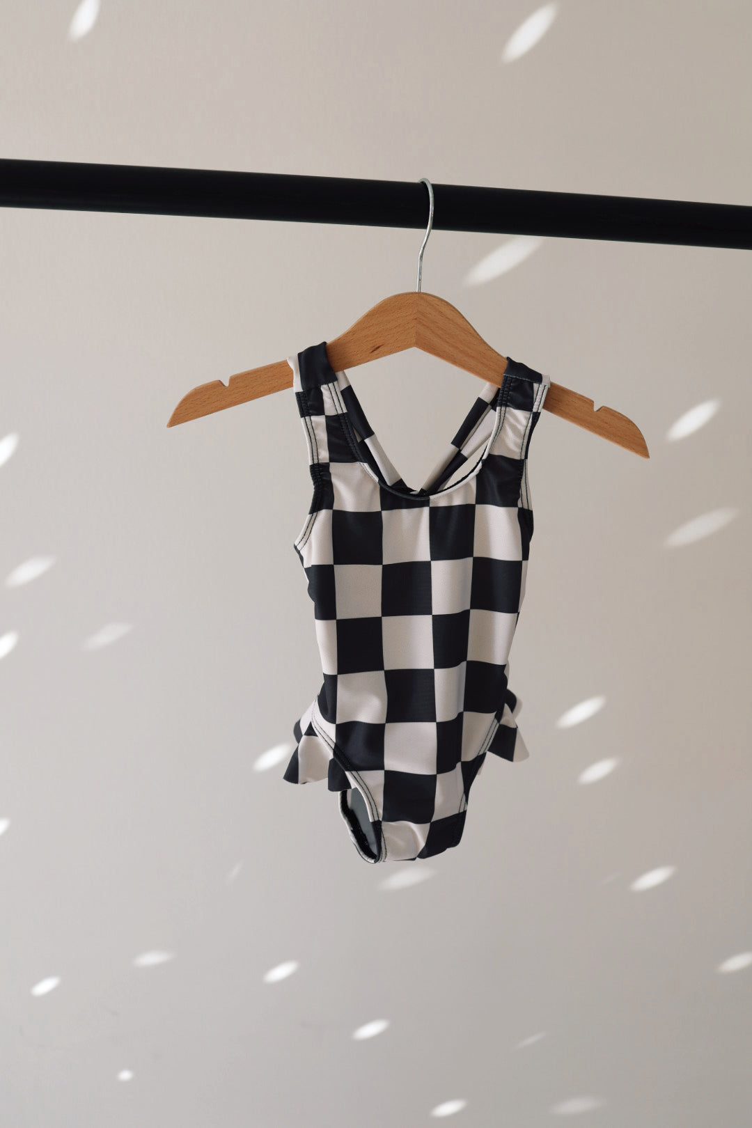 Black Checkerboard |  Sleeveless Swimsuit